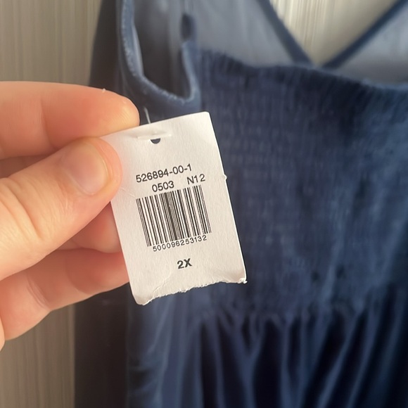 Plus size Old Navy blue velvet slip dress - Picture 3 of 7